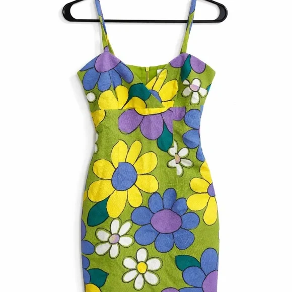 Laundry By Shelli Segal Floral Mini Dress - Green, Yellow, Purple - Picture 2 of 6
